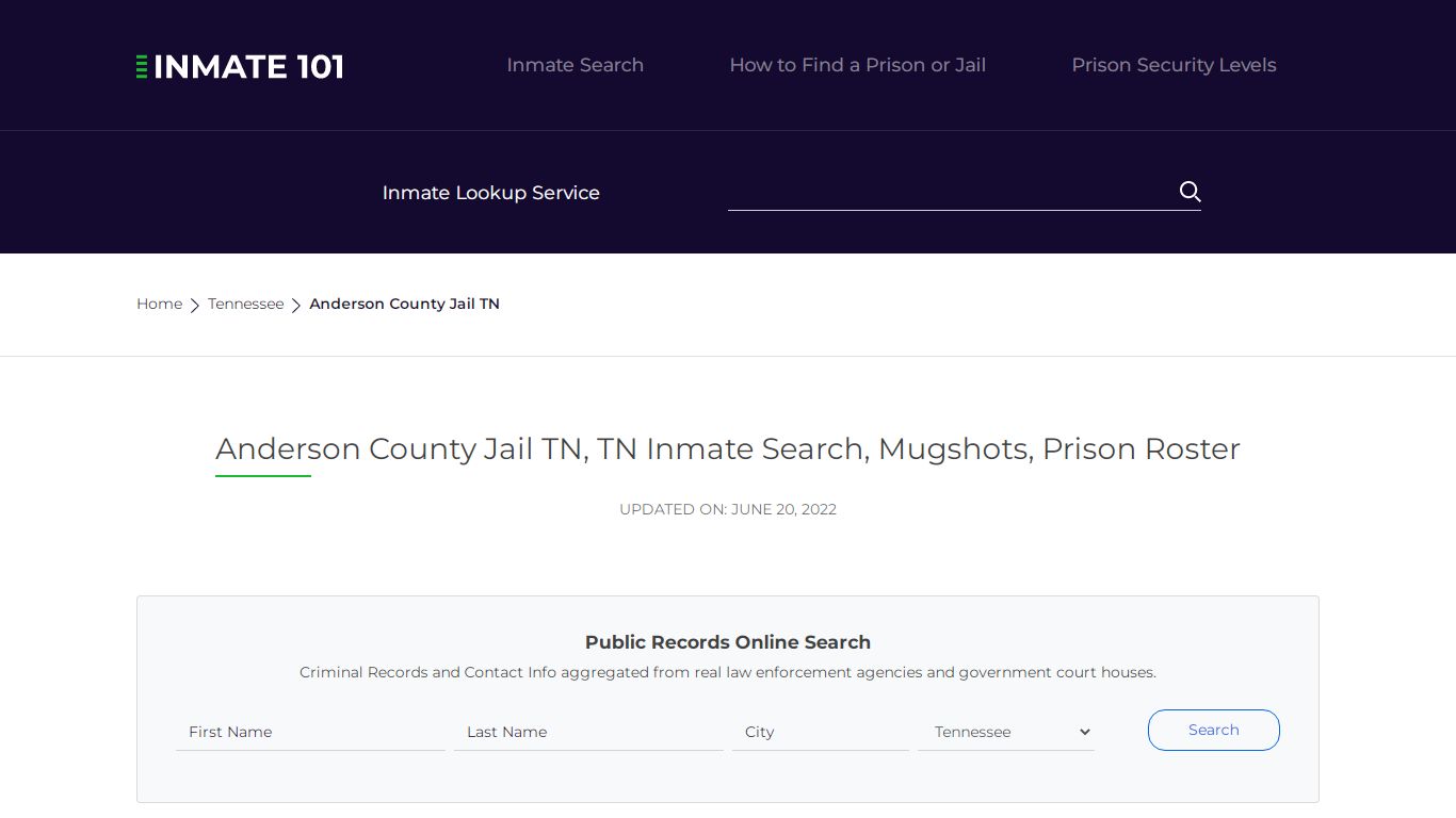 Anderson County Jail TN, TN Inmate Search, Mugshots ...